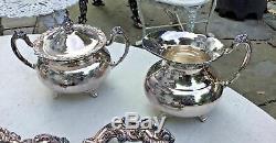 Lovely Antique Victorian Community Ascot Silverplate Tea / Coffee Serving Set