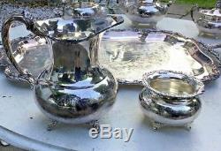 Lovely Antique Victorian Community Ascot Silverplate Tea / Coffee Serving Set