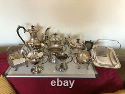 Lovely Lot Of Silver Plated Items, Tea Services, Swing Baskets Coffee Pots Etc