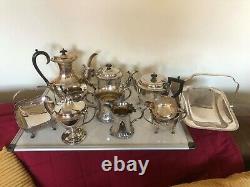 Lovely Lot Of Silver Plated Items, Tea Services, Swing Baskets Coffee Pots Etc