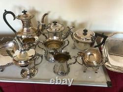 Lovely Lot Of Silver Plated Items, Tea Services, Swing Baskets Coffee Pots Etc