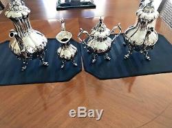 Lovely Reed & Barton Winthrop Silverplate 4piece Coffee & Tea Set Pumpkin Top