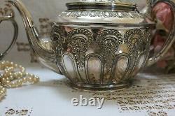 Lovely Walker & Hall Silver Plate Tea Set Pot Milk & Sugar 1891-1900 7619d