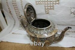 Lovely Walker & Hall Silver Plate Tea Set Pot Milk & Sugar 1891-1900 7619d