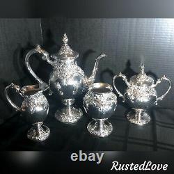 Lundt Eloquence Silver Plate Tea Set / Coffee Pot, sugar, creamer, waste