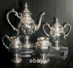 Lundt Eloquence Silver Plate Tea Set / Coffee Pot, sugar, creamer, waste