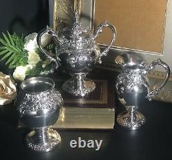 Lundt Eloquence Silver Plate Tea Set / Coffee Pot, sugar, creamer, waste