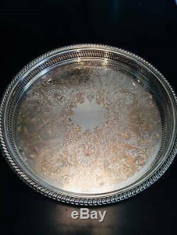 Lunt Revere-Style Silver Plated Tea and Coffee Service Tray Hollywood Regency