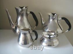 MCM Mid-Century Modern Denmark Hans Bunde for Cohr Silver Plate Tea & Coffee Set