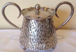 MID 20th CENT. MODERNISM DESIGNER TEA SET, silver plate by Robert Brearly