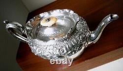 MID Victorian Sheffield Silver Plated Ornate Tea Pot-atkin Bros