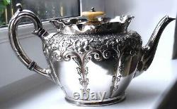 MID Victorian Sheffield Silver Plated Ornate Tea Pot-atkin Bros