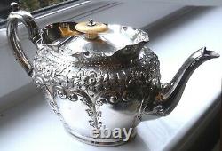 MID Victorian Sheffield Silver Plated Ornate Tea Pot-atkin Bros