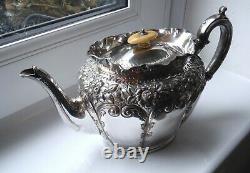 MID Victorian Sheffield Silver Plated Ornate Tea Pot-atkin Bros