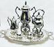 Magnificent Antique Large Tea Set Of Five Wm Rogers On Epca Tray Silver Plated