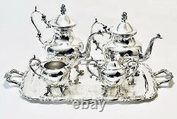 Magnificent Antique Set of Four Birmingham Tea Set On WM A. Rogers Silver Plated