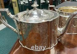 Magnificent Victorian ornate Fancy Silver Plated 4 Piece Tea set Service