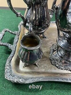 Majestic Antique Set of 5 Coffee and Tea Set Baroque By Wallace Silver Plate 299