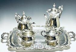 Majestic Antique Set of 5 Victorian Tea Set Silver Plated Bristol By Poole