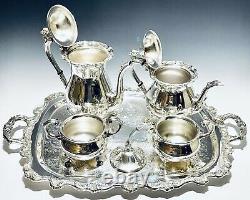 Majestic Antique Set of 5 Victorian Tea Set Silver Plated Bristol By Poole