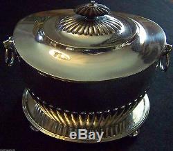 Mappin And Webb Edwardian Age English Silver On Copper Old Tea Caddy Oval Form