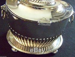 Mappin And Webb Edwardian Age English Silver On Copper Old Tea Caddy Oval Form
