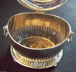 Mappin And Webb Edwardian Age English Silver On Copper Old Tea Caddy Oval Form
