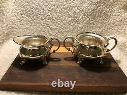 Marlboro Old English Arris Proc. Antique Silver Plate Tea Coffee Pot Set Pumpkin