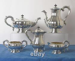 Marlboro Old English Reproduction 5 Pc Silver Plated Tea & Coffee Set C 1945