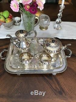 Marlboro Silver Plate E. P. Copper Tea Service Set