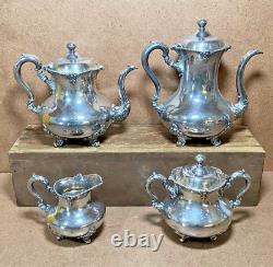 Meriden B. (Britannia) Company Silver Plate 4-Piece Tea Coffee Set Pattern 2027