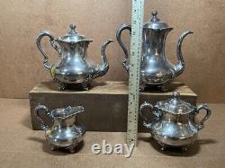 Meriden B. (Britannia) Company Silver Plate 4-Piece Tea Coffee Set Pattern 2027