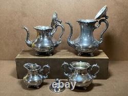 Meriden B. (Britannia) Company Silver Plate 4-Piece Tea Coffee Set Pattern 2027