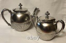 Meriden B. Co Quadruple Silver Plate Coffee/Tea Pot with Covered Sugar Bowl Set