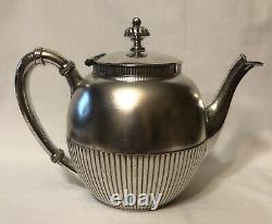 Meriden B. Co Quadruple Silver Plate Coffee/Tea Pot with Covered Sugar Bowl Set