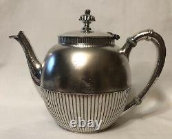 Meriden B. Co Quadruple Silver Plate Coffee/Tea Pot with Covered Sugar Bowl Set