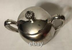 Meriden B. Co Quadruple Silver Plate Coffee/Tea Pot with Covered Sugar Bowl Set