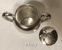 Meriden B. Co Quadruple Silver Plate Coffee/Tea Pot with Covered Sugar Bowl Set