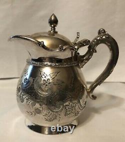 Meriden B. & Co. Silver Plate Coffee/Tea Pot, Sugar Bowl & Creamer Set