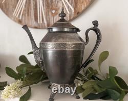 Meriden B. Co. Silver Plate Tea / Coffee Pot 1897 VGC Rare, Grape? Vines 11T