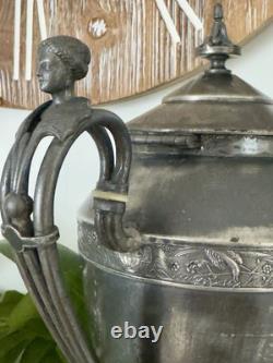 Meriden B. Co. Silver Plate Tea / Coffee Pot 1897 VGC Rare, Grape? Vines 11T