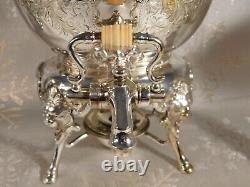 Meriden B. Co. Silver Plate Tea Urn 1867, VGC, Rare, Lions Head & Foot