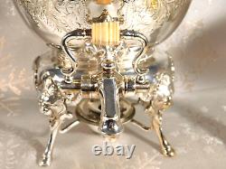 Meriden B. Co. Silver Plate Tea Urn 1867, VGC, Rare, Lions Head & Foot