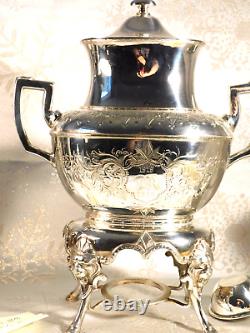 Meriden B. Co. Silver Plate Tea Urn 1867, VGC, Rare, Lions Head & Foot