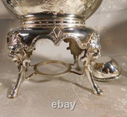 Meriden B. Co. Silver Plate Tea Urn 1867, VGC, Rare, Lions Head & Foot
