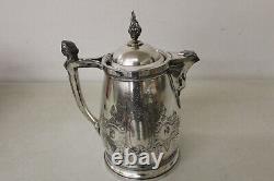 Meriden B. Company Quadruple Silver Plate Water / Tea / Coffee Pot 1868