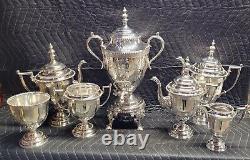 Meriden Britannia Co. 1860 Tea/ Coffee Set Ornate Design 8 Pc Set