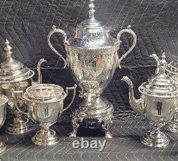 Meriden Britannia Co. 1860 Tea/ Coffee Set Ornate Design 8 Pc Set