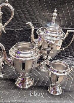 Meriden Britannia Co. 1860 Tea/ Coffee Set Ornate Design 8 Pc Set