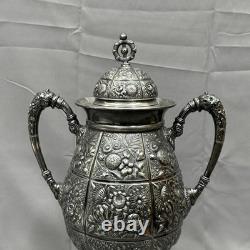Meriden Britannia Co. 1905 Silver Plate Repousse Samovar Coffee Tea Urn Floral